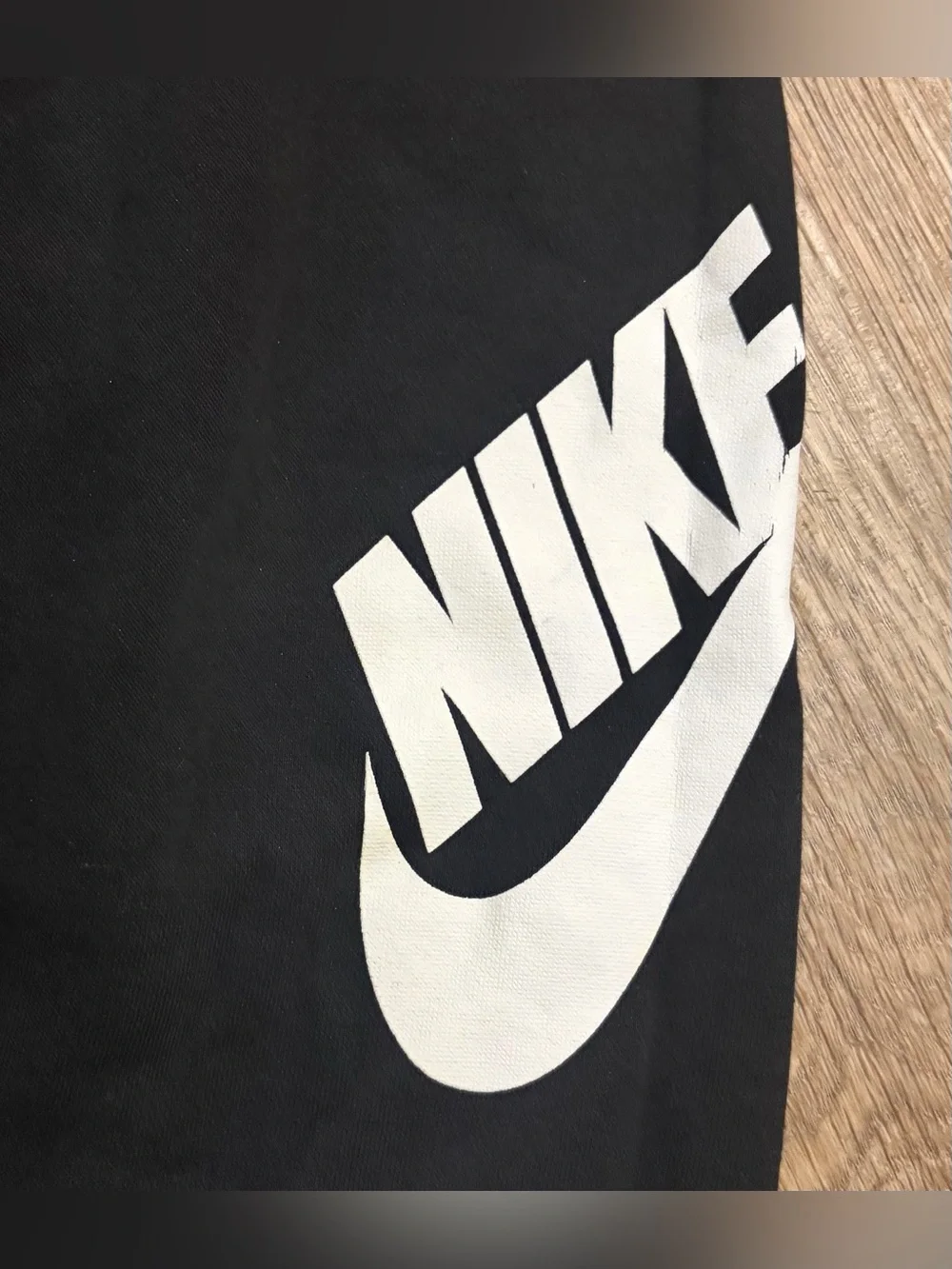Nike - Black Sweatpants with White Nike Swoosh Logo - Size Large 6/7
